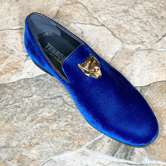 Terroni Royal Blue Men\'s Slip-On Dress Shoe-Fashionable-Italian Design main image 4